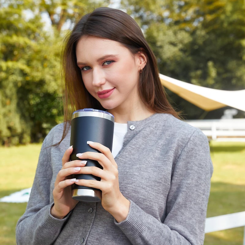 MEWAY 30oz Insulated Tumbler With Lids and Straws,Stainless Steel Double Vacuum Coffee Tumbler Cup, Brush, Durable Powder Coated Coffee Cup for Cold & Hot Drinks(Black,8 PACK) - Image 5